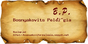 Bosnyakovits Pelágia névjegykártya